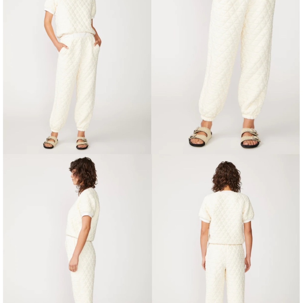Stateside Cream Quilted Jogger Relaxed Fit